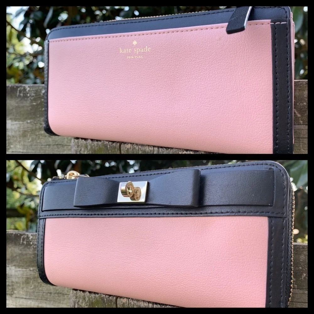 Kate Spade Tullie Bow Lock Mayfield Pink Wallet